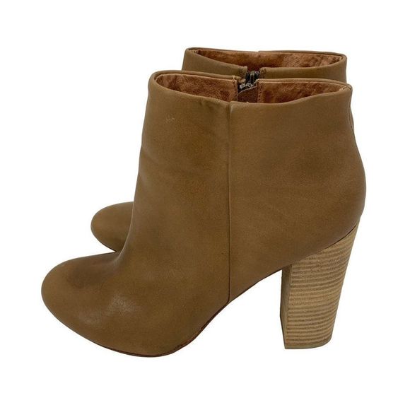 Womens Joie Size 2277 Booties Leather Zip Standed High Heel EUC 2277 Tan Sz 9 - Picture 3 of 12